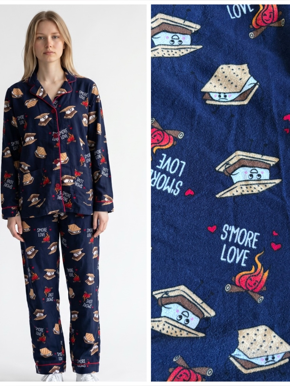 PJ SALVAGE S’mores Print Flannel Pajamas